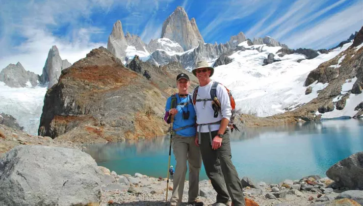 Marian and Kerry-near-the-incredible Fitz Roy in Patagonia