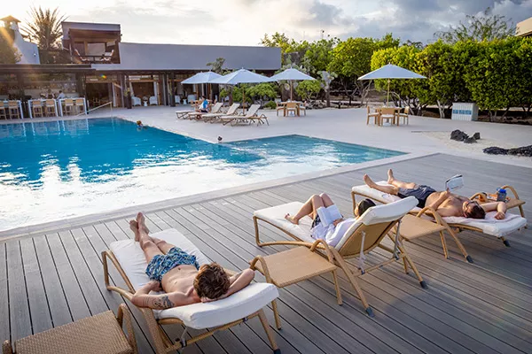 Galapagos premiere hotel property with a pool