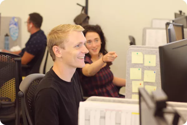 backroads employees at their desks