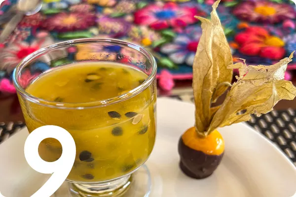 Number 9 over an image of Peru desserts