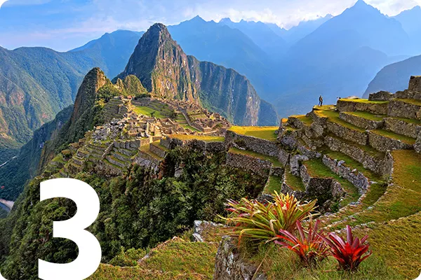 text:3; image: stone steps built into mountainsides