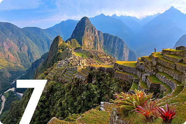 text:7; image: stone steps built into a mountain range