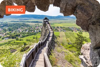 Long pathway on top of a hill, with a valley in the distance