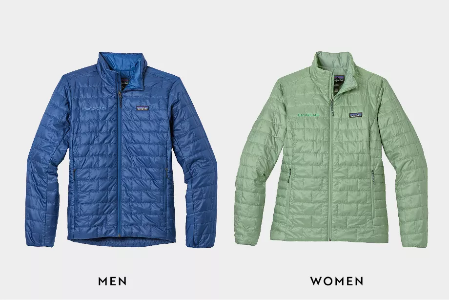 Patagonia jackets in blue and green