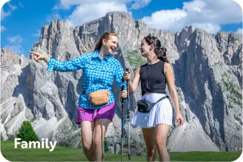 Two backroads guests hike in the dolomites