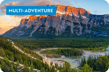 Sun shining on a canyon