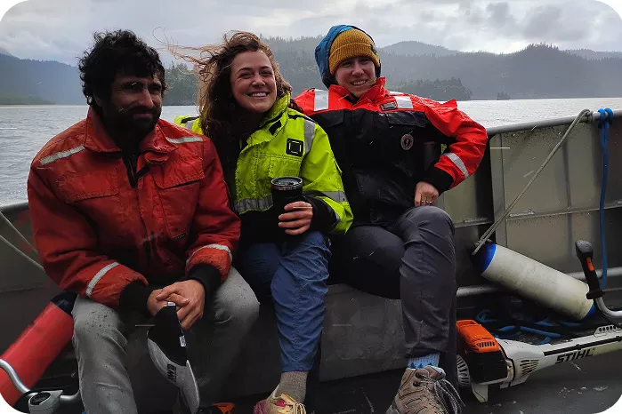 Backroads guests on a boat