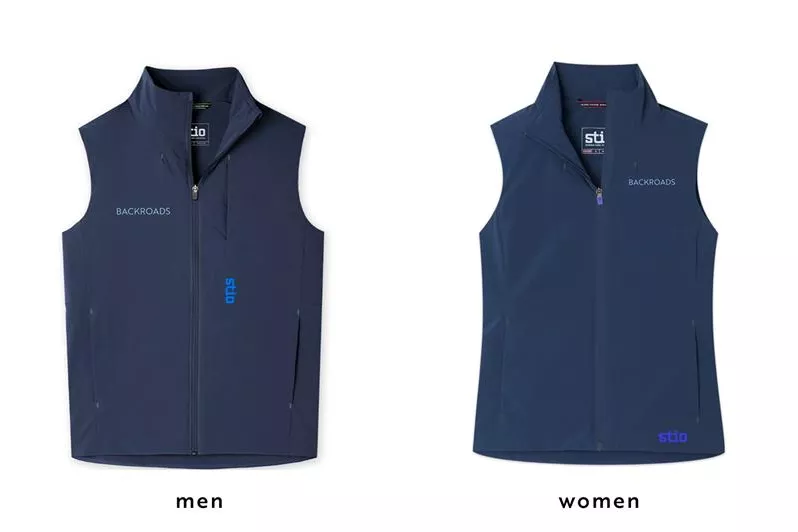 Blue vest on a white background