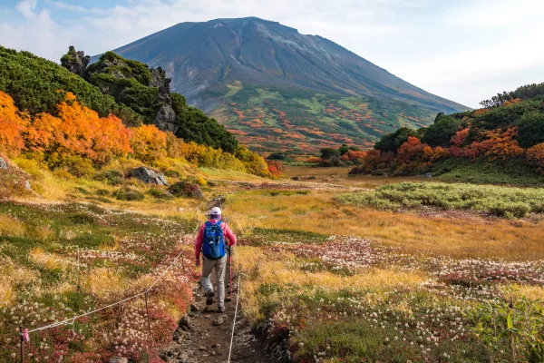 Single man hiking in Japan