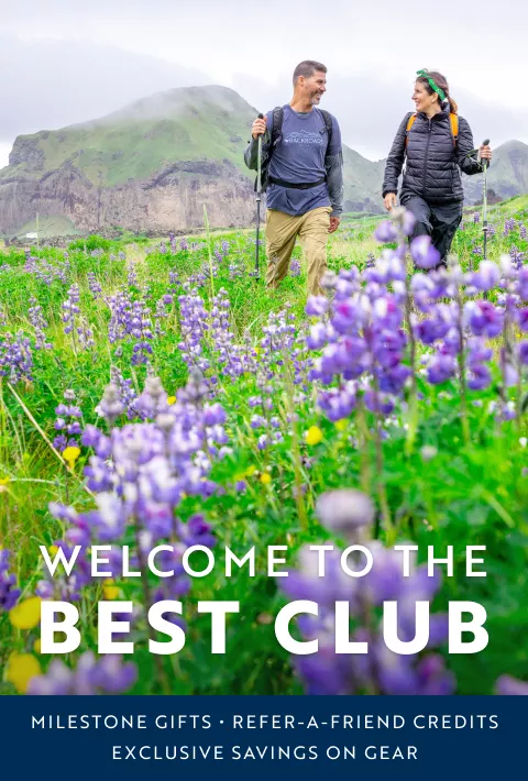 Backroads guests walking through field