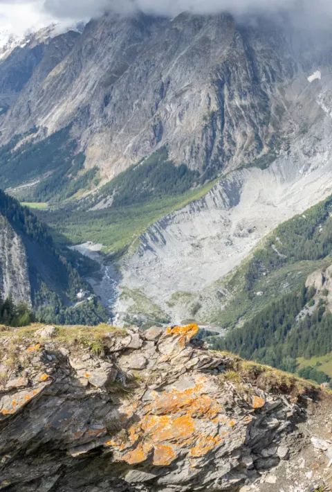 Man hiking in the French Alps