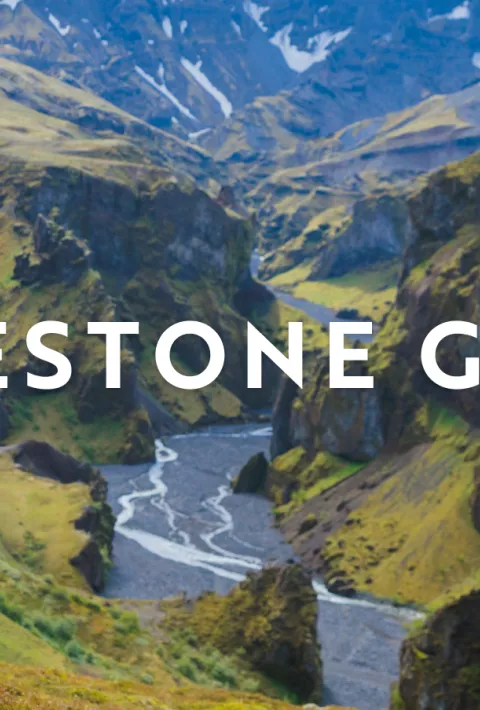 Two Backroads guests on a hike with copy overlay "milestone gifts"