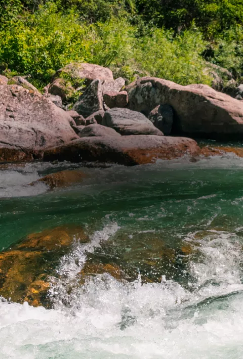 river flowing through rocks