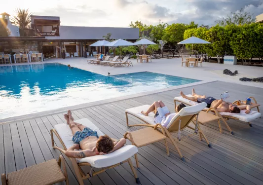 Relaxing by the pool in Ecuador with Backroads