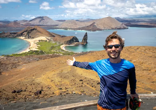 Hiker in Galapagos Islands with Backroads