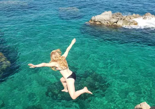 Cliff jumping on the Costa Brava