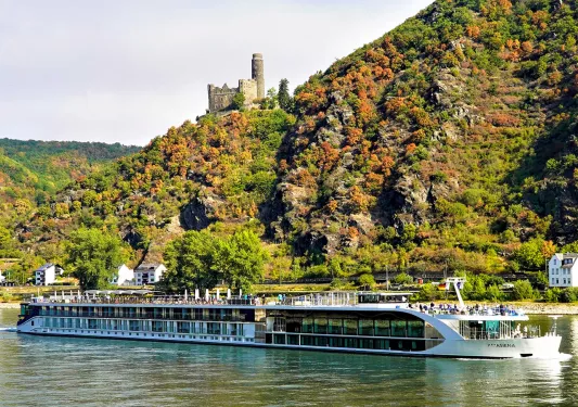 River with Rhinelan`d Maus Castle in background