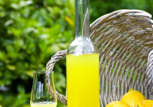 Bottle of limoncello.