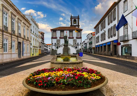 City Hall in Ponta Delgada, Azores, Portugal. 