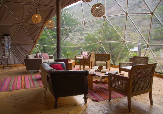Common room of Patagonia Eco Domes
