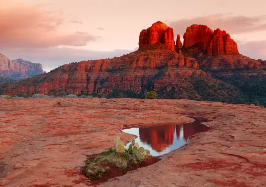 Cathedral Rock at sunset.