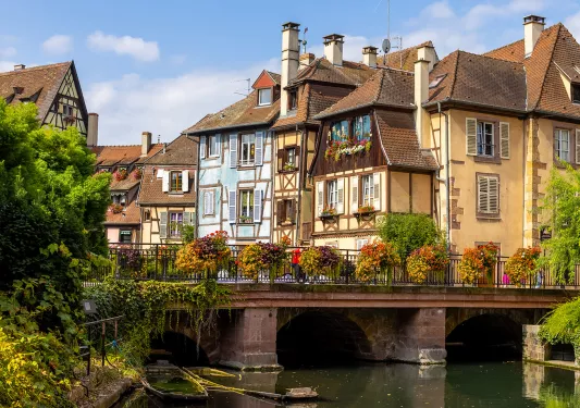 Bridge Over Water with Town View 