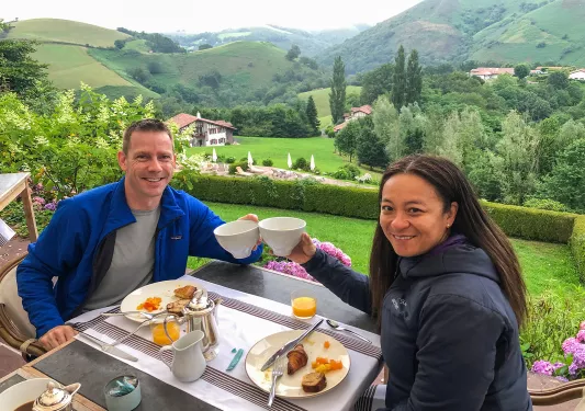 Two Backroads Guest Enjoying a Meal with a Wonderful View