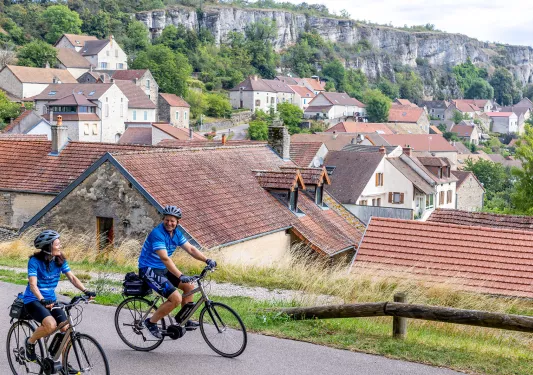 Two Backroads Guest Biking Above Town 