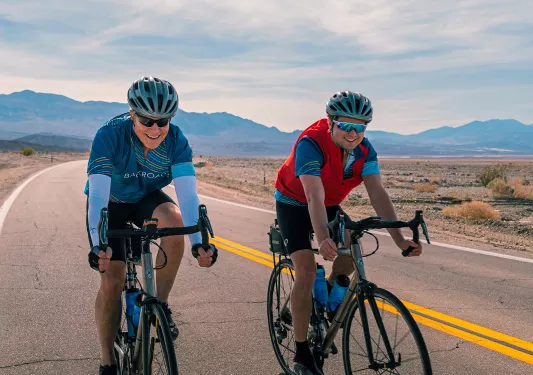 2 cyclists on a California road