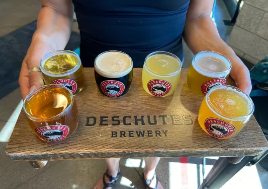 Deschutes beer flight.