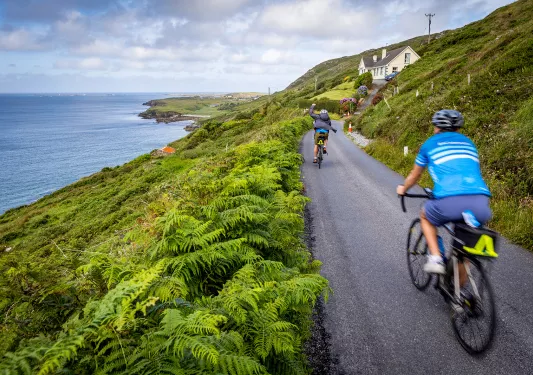 Cyclist Along Coast Ireland