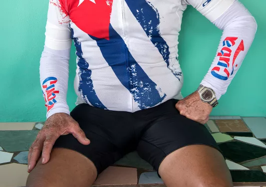 Cyclist with Cuba Cycling Kit