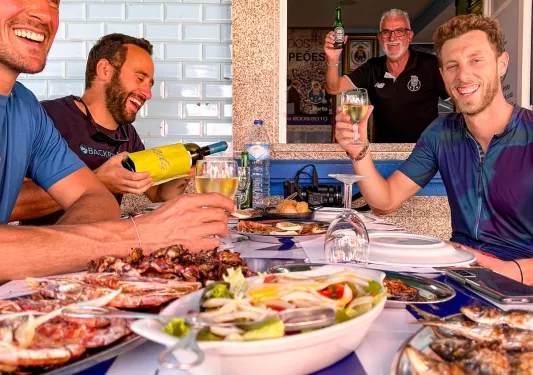 Guests enjoying tapas in Spain.