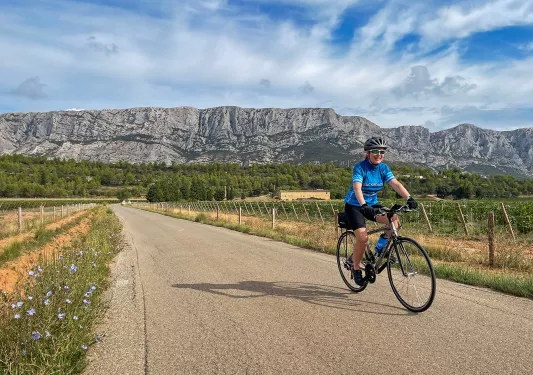 Backroads Guest Biking with Rock Formation