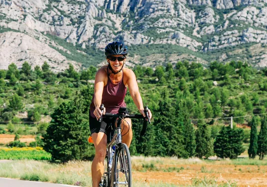Backroads Guest Biking with Rock Formation