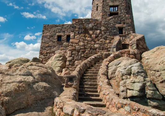 Outpost made out of rock on a hill