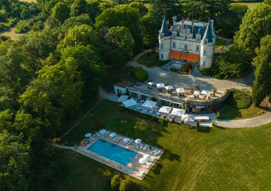 Aerial view of Domaine de la Tortinière