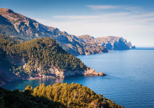 Landscape view of the coast of Mallorca.