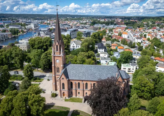 Aerial view of a town in Norway