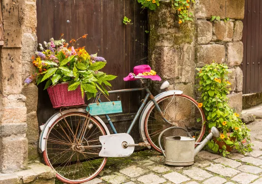 Bike in the Town of Dinan, Brittany