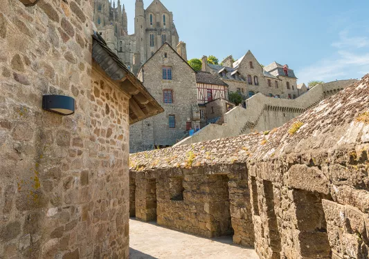 Streets of Mont Saint-Michel, France.
