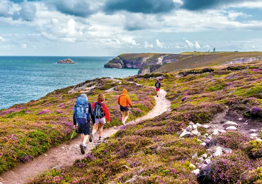 Hiking Along the Coasts of Bretagne at Cap Frehel Peninsula Viewpoint