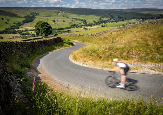 Cyclist Descending Scotland