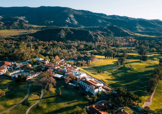 Bird's eye shot of the Ojai Valley Inn.