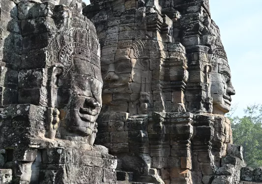 Statues and facades of Angkor Wat