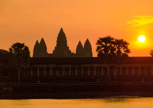 Sunset shot overlooking Angkor Wat.