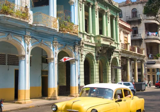 Yellow Classic Car Cuba
