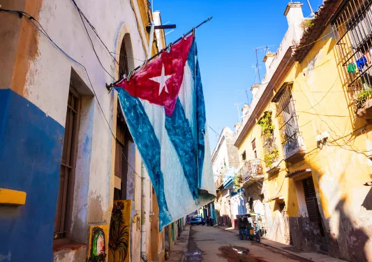 Cuba Flag Streets of Cuba
