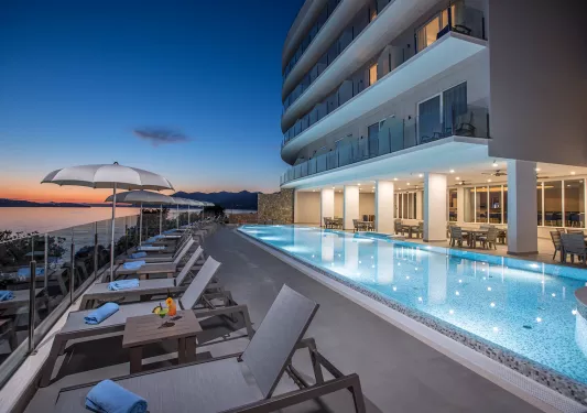 The pool at the Royal Blue Hotel