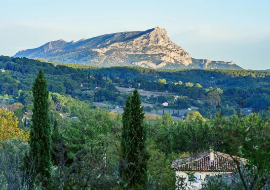 Panoramic View of the Sainte Victoire Mountain from the Terrain of the Painters Aix-en-Provence, France